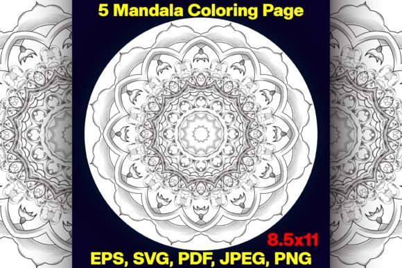 Download 5 Mandalas Relaxation Coloring Pages KDP - Relaxation coloring pages Collection