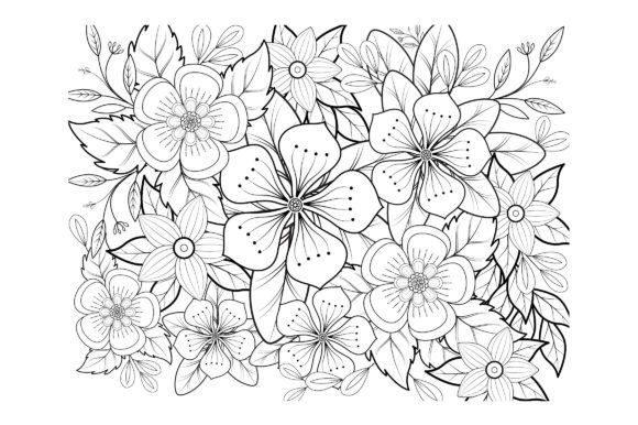 Download Floral Coloring Page Book for Adults - Premium Bundle
